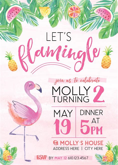 Flamingo Invitation Template
